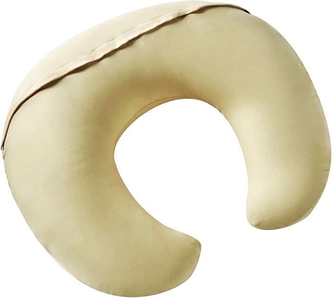 Nursing Pillow, Plus Size Breastfeeding Pillow Original Support for Baby Boys Girls Breastfeeding Essentials, with Removable Soft Cotton Cover (Khaki, Large (25.59 * 20.08 * 6.30 Inches))