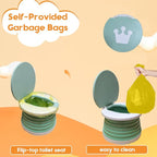 Travel Potty for Toddler, Portable and Foldable Toilet, Apply to Seat Emergency Toilet for Car, Camping, Outdoor, Indoor (green, small)