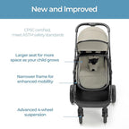 Mompush Wiz 2 in 1 Baby Stroller with Bassinet Mode, Convertible Infant Stroller for Newborn and Toddler with Reversible Seat and Large UPF 50+ Canopy