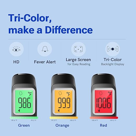 Forehead and Ear Thermometer for Adults and Kids, Fast Accurate Thermometer with Fever Alarm, 1S Reading & Silent Mode, Easy to Use for Baby, Kids & Elderly (Black)