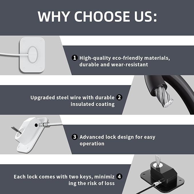 Refrigerator Lock 2 Packs, Baby Proofing Fridge Locks with Silicone Wire Protection & Key - Easy Install Surface-Friendly for Freezer & Refrigerator, Black & White