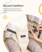 HOMEAL Toddler Booster Seat for Dining Table, Adjustable Kids Breathable Booster Seat for Kitchen, Beige