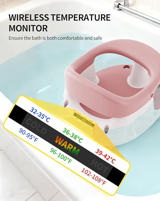 Baby Bath Seat for Babies 6 Months & Up, Bath Seats for Babies Sitting Up, 3 Baby Bath Toys, Open Design, Non-Slip, Compact Toddler Bath Seat.