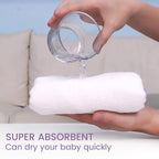 Viviland Baby Towels and Washcloths, Soft Absorbent Purple Baby Bath Towel Set, Unicorn Hooded Towels with 5 Infant Face Washcloths (6 Pieces)