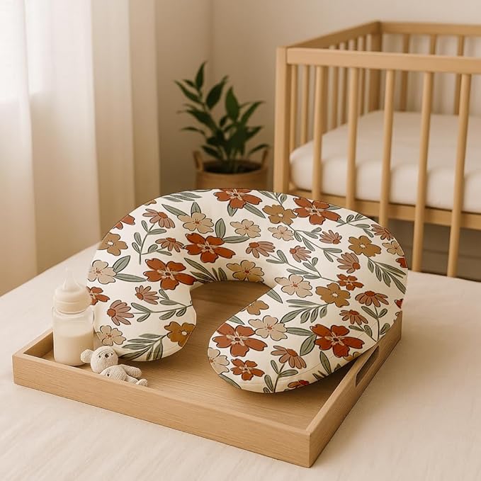 Nursing Pillow Covers 2 Pack, Breastfeeding Pillow Slipcovers Soft and Stretchy, Nursing Covers for Baby Girls Boys Newborn