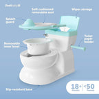 Real Feel 2-in-1 Potty with Wipes Storage, Flushing Sounds & Disposable Liners - Realistic Toilet - Easy to Clean & Assemble - Jool Baby (Aqua)