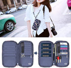RFID Family Passport Wallet Holder Waterproof, Travel Document Organizer Credit Card Clutch Bag for Men Women