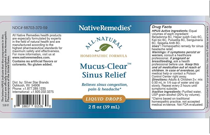 NativeRemedies Mucus-Clear Sinus Relief 2 Pack