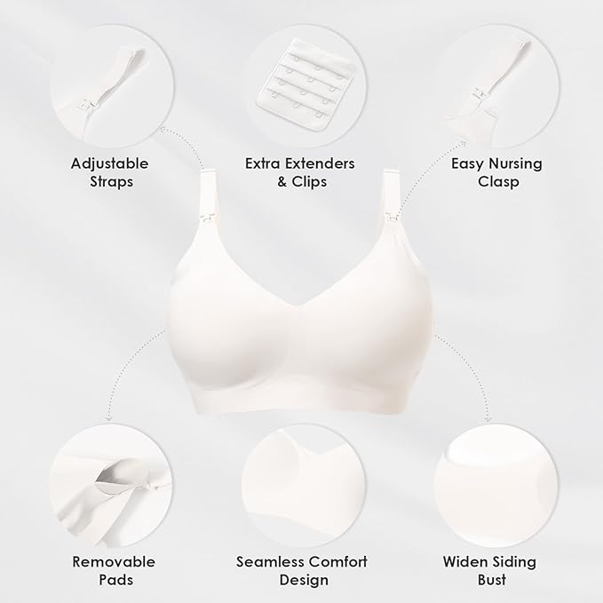 As Fairy Seamless Nursing Bras for Breastfeeding Soft Wireless Sleep Maternity Bralette Regular and Plus Size