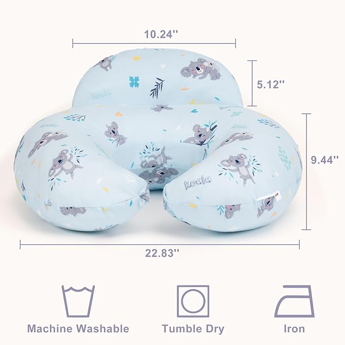 Nursing Pillow for Breastfeeding, Breastfeeding Pillows for More Support for Mom and Baby, with Plus Size Ergonomic Design and Removable Cotton Cover, Blue