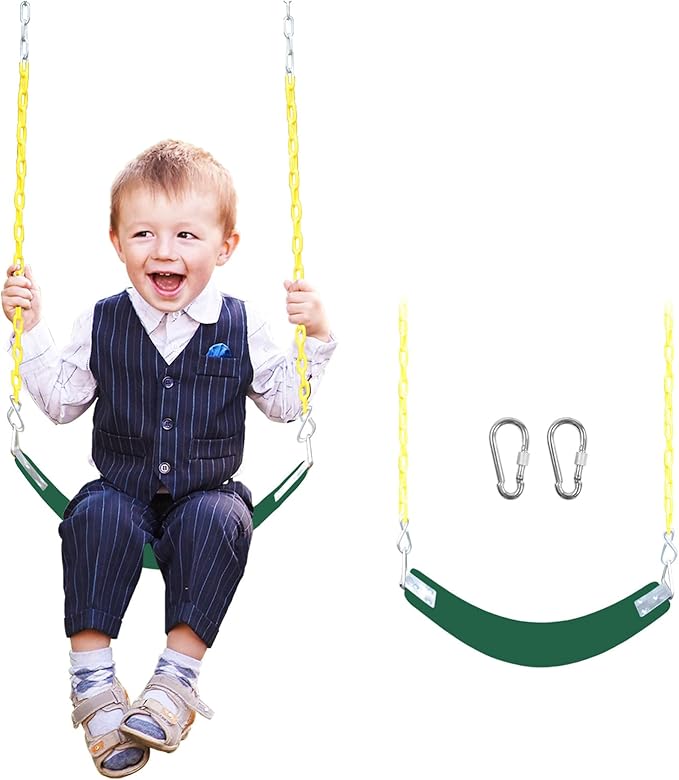 Swing Set for Kids with Chain-Play Swing for Adults with Stainless Steel Mental Taiangle Ring-Suitable for Family Backyard-Play Swing Set (AB010002-6)