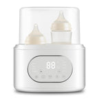 Bottle Warmer, 10-in-1 Fast Baby Bottle Warmer for Breastmilk & Formula, Double Milk Warmer with Timer, Accurate Temp Control, Thaw, Steaming, Heat Food, Keep Warm and Night Light