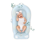 MyBaby 3-in-1 Calming Baby Cushion, Soothing Comfort for Newborns & Infants, Snuggling Sensation, Sound and Vibration, Designed for Safety, Rechargeable & Machine-Washable, by Homedics, Blue