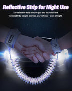 Dr.meter Anti Lost Wrist Link, 2 Pack Toddler Safety Leash with Key Lock, Reflective Child Walking Harness - Dual 8.2ft Length Pink & Purple Kids Leash for Outdoor, Kids Travel Essencials