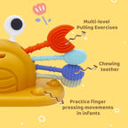 Baby Suction Toys High Chair Teething Toys - Baby Teething Chew Toys Silicone Teethers, Food Grade Silicon for 6 12 18 Months (Yellow)