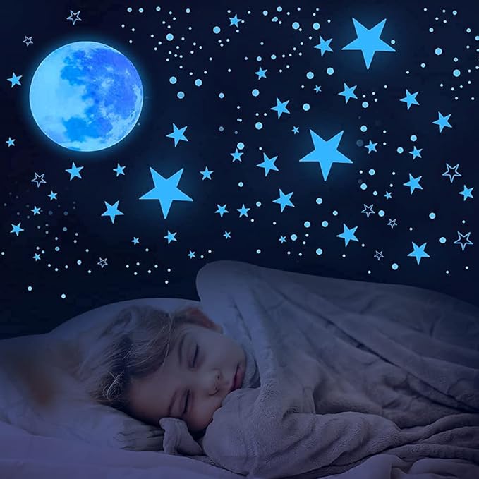 Glow in The Dark Stars for Ceiling,Star Decorations for Bedroom,Kids Boys Girls Room Decor,Cool Things for Your Play Room,Wall Stickers for Bedroom,Wall Decorations