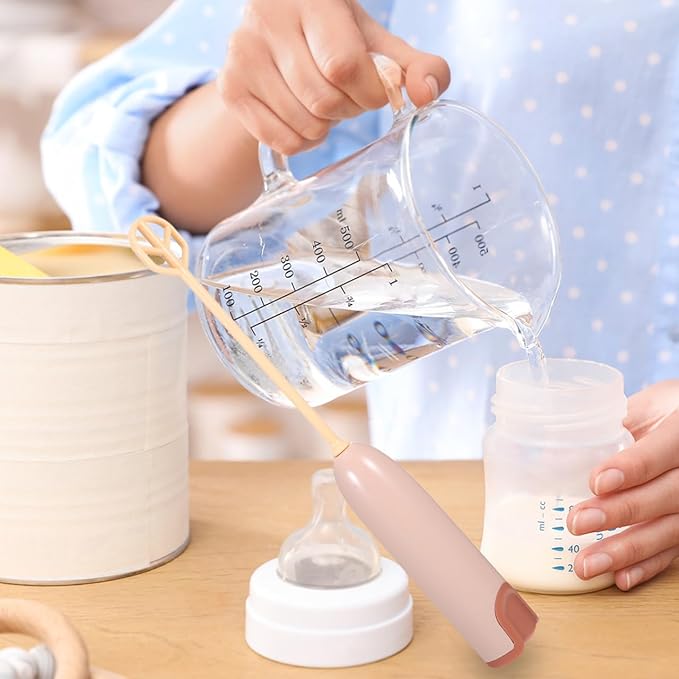 Handheld Electric Mixer Small Portable Drink Infant Milk Powder Mixer with 2 Stirring Sticks