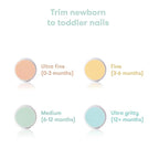 Frida Baby Electric Nail Buffer | Safe + Easy Baby Nail File, Baby Nail Clippers + Nail Trimmer Kit for Newborn, Toddler, Children's Fingernails/Toenails, 4 Buffer Pads, LED Light, Storage Case, White