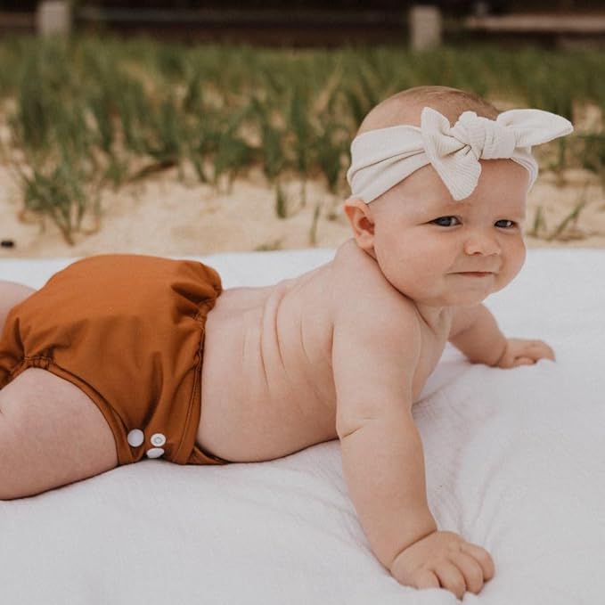 Cloth Diaper Cover, Washable Reusable Cover with Snap Closure, Cloth Diaper Shell for Prefold, Wet Bag Included, Pacific Neutrals by Nora's Nursery