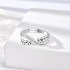 INFUSEU Funny Spinner Fidget Rings for Women Girls Anti Anxiety Stress Worry, Adjustable Size