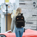 RUVALINO Diaper Bag Backpack-Multifunction Baby Travel Bag, Insulated Bottle Holders & Large Capacity, Waterproof, Deep Black