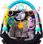 Baby Stroller Arch Toy, Clip On Arch Mobile for Bassinet with Universal Clamps, Activity Toy Bar for Bouncer Musical Crib Mobile Toys for Infants Car Seat Toys Rattle Turtle Music Whale