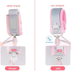 Socub Anti Lost Wrist Link with Key Lock for Kids, 6.56ft, 2 Pack, Pink and Blue