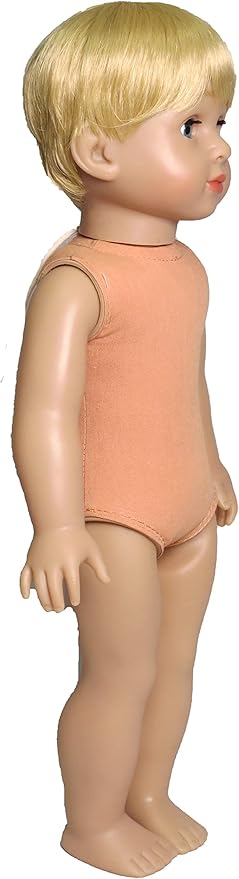 American Fashion World 18-Inch 'Caden' Blonde Hair Vinyl Posable Boy Doll with Dark Blue Eyes | Undressed Doll | Premium Quality & Design