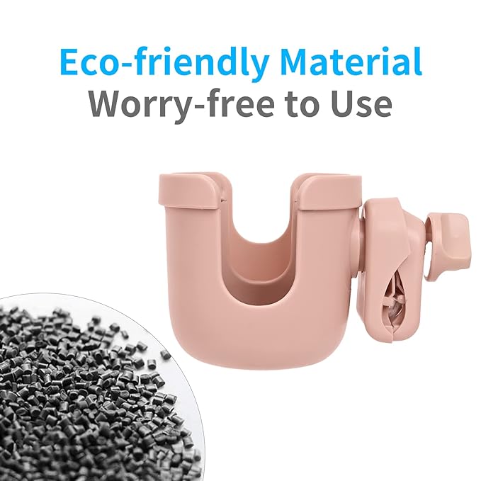 Suranew Adjustable Stroller Cup Holder with Phone Holder for Baby Stroller for Family Members,Pink