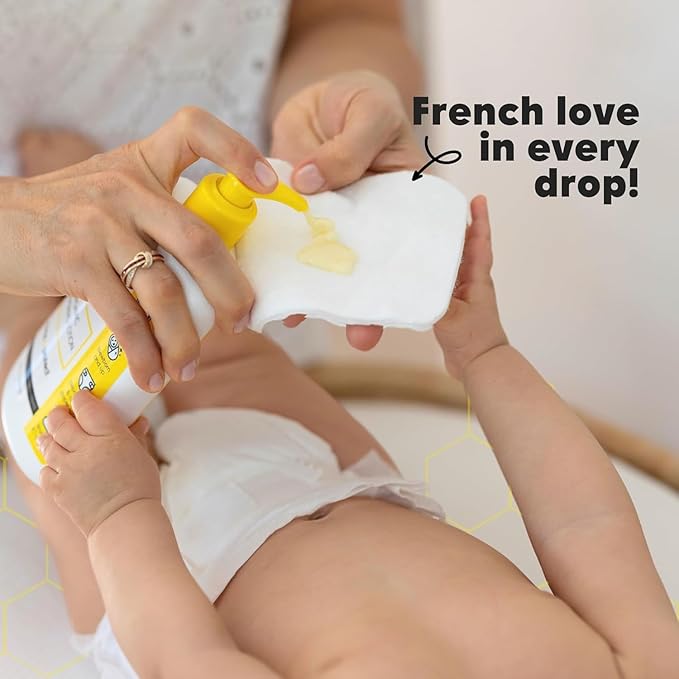 La Petite Creme French Premium Liniment Baby Lotion - Diaper Cream Alternative to Wet Wipes - Gentle Moisturizer & Skin Cleanser, USDA Certified Organic Ingredients - Newborn Essentials (8 oz)
