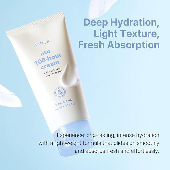 AVCA Ato 100-Hour Baby Cream for Dry, Sensitive Skin and Long-Lasting Moisture 200ml/6.76fl. oz.