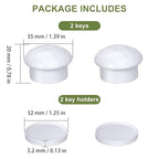 AOSITE Child Safety Magnetic Cabinet Locks Keys, 2 Pack Universal Replacement Keys Child Proof Extra Stronger Magnet Baby Locks for Cabinets and Drawers with Adhesive, 2 Key Holders Included