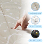 Baby Play Mat, Oversize Shell Tummy Time Mat with 6 Detachable Baby Activity Toys, Baby Gyms & Playmats for Babies 0-6 Months, Baby Mat for Floor Newborn Baby Shower Gifts (Beige)