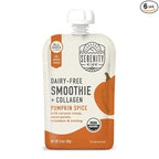 Serenity Kids 6+ Months Dairy-Free Smoothie Baby Food - USDA Organic Grass-Fed Collagen & Pumpkin Protein - 3.5 Oz BPA-Free Cans - Pumpkin Smoothie Baby Food - 6 Count