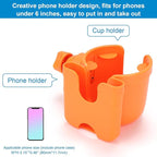 Accmor Stroller Cup Holder with Phone Holder, Bike Cup Holder, Universal Cup Holder for Uppababy Nuna Doona Strollers, 2-in-1 Cup Phone Holder for Stroller, Bike, Wheelchair, Walker, Scooter