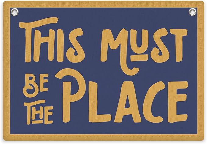 This Must Be The Place Banner, Trendy Retro Wall Hanging, Inspirational Wall Decor, Nostalgic Banner Flag, Wall Flag Living Room Bedroom Office Apartment Gallery Decor, Banner for Room