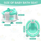 Baby Bath Seat for Babies 6 Months & up, Non-Slip Toddler Bath Seats for Babies Sitting Up, Safe Infant & Newborn Bathtub Chair with 4 Suction Cups & Soft Cushion for Shower,Mint