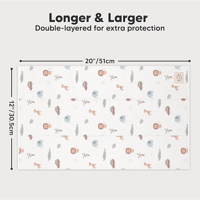 Organic Burp Cloths Baby Boy, Girl - 6-Pack Large Cotton Burping Cloths for Babies, Spit Up Rags, Super Absorbent, Ultra Soft Newborn Rag, Gender Neutral, Machine Washable, Durable (Wilderness)