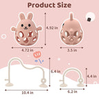 Baby High Chair Suction Toys Teething Chew - Baby Teething Toys Silicone Teethers Table Toys, Food Grade Silicon for 6 12 18 Months (RPinkFPink)
