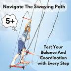 Slackers Exclusive Ninjaline Kit with Rickety Bridge & 15' Bachar Ladder – 36' Obstacle Course Line with 7 Obstacles – Outdoor Ninja Training System