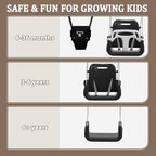 2 in 1 Toddler Swing & Baby Jumper, Foldable Baby Jumper with Soft Cushion, Foldable Indoor & Outdoor Use, Easy to Install & Store Swing Sets for Backyard Play (Black)