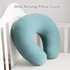 FUNUPUP Rayon Made from Bamboo Nursing Pillow Cover Compatible with Boppy Nursing Pillow, Stretchy Baby Nursing Covers for Breastfeeding Pillows for Boys Girls, Green