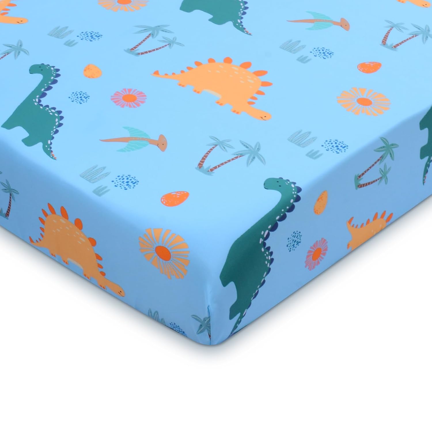UOMNY Crib Sheet, Dinosaur Crib Sheets Baby Sheet for Standard Crib and Toddler Mattresses Nursery Bedding Sheet Crib Mattress Sheets for Boys and Girls 1 Pack Toddler Sheet