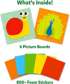 Skillmatics Foam Sticker Art Activity - Animals, Mess-Free Fun for Kids, 800+ 3D Foam Stickers, DIY Felt Craft Kits, Gifts for Boys & Girls Ages 3, 4, 5, 6, 7