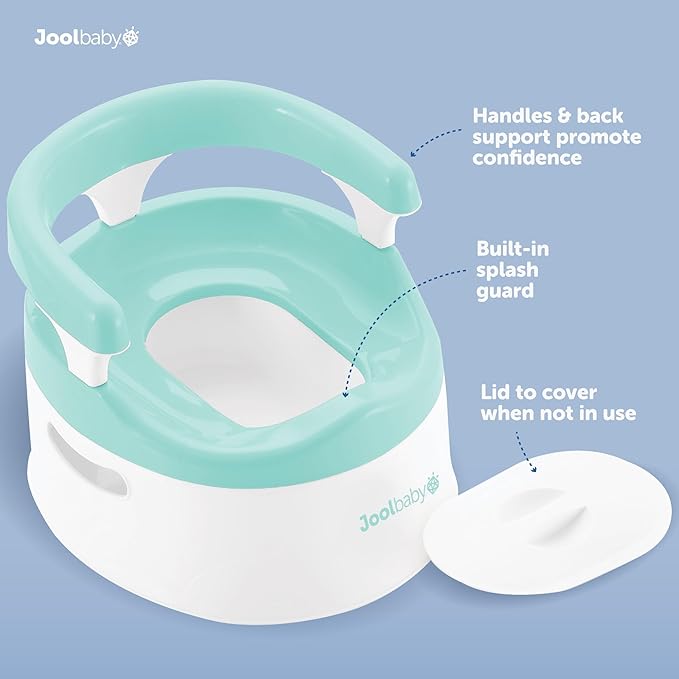 Jool Baby Potty Chair for Toddler Toilet Training - Splash Guard & Back Support (Aqua)