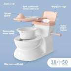 Real Feel 2-in-1 Potty with Wipes Storage, Flushing Sounds & Disposable Liners - Realistic Toilet - Easy to Clean & Assemble - Jool Baby (Pink)