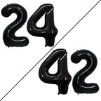 GOER Number 24 Balloons for 24th Birthday Party Decorations,42 Inch Jumbo Foil Helium 42 Balloons for 42nd Birthday Party Decoration (Black)