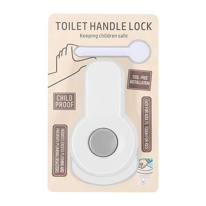 Toilet Locks Baby Proof, Toilet Flush Locks Baby Proof Child Toddlers, Round Cover Childproof Lock for Bathroom Restroom Washroom Lavatory, Easy Installation Baby Safety Lock with 3M Adhesive(1Pack)