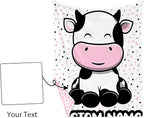 Personalized Baby Blankets for Girls, Custom Name Cow Pattern Baby Blanket, Soft Minky Dot Blanket for Newborns and Toddlers, Ideal for Baby Showers Christmas Brithday Gifts