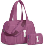 Duffle Bag with Initial, Spend The Night Bags for Women，Overnight Bag with Wet Pocket，Gift Set for Women-Lightweight Travel Bags Personalized Gym Tote with Makeup Pouch